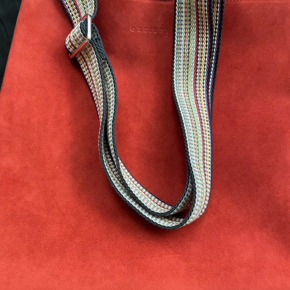 NWT Orciani Suede Tote Orange - Picture 9 of 11